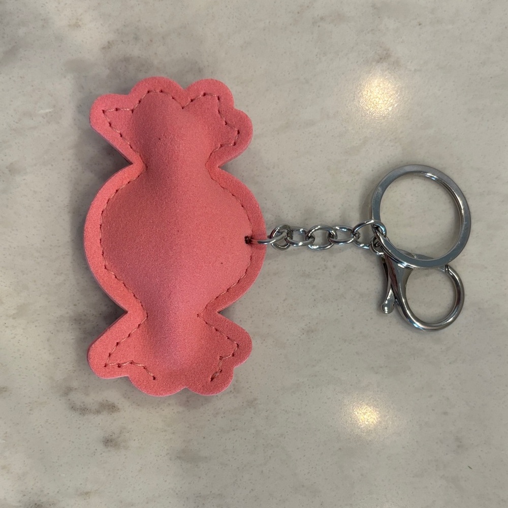 Pink and Silver Crystal Candy Bag Charm Keychain - Picture 3 of 3